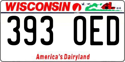 WI license plate 393OED