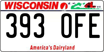 WI license plate 393OFE