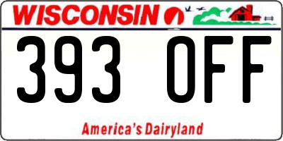 WI license plate 393OFF