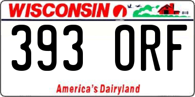 WI license plate 393ORF
