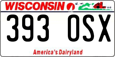 WI license plate 393OSX