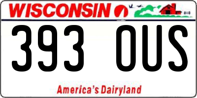 WI license plate 393OUS