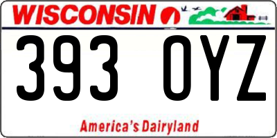WI license plate 393OYZ