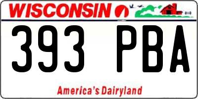 WI license plate 393PBA
