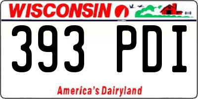 WI license plate 393PDI
