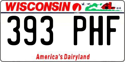 WI license plate 393PHF