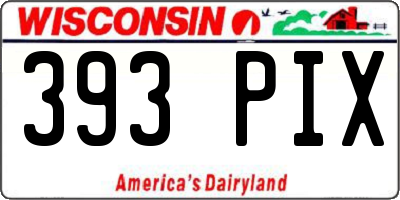 WI license plate 393PIX