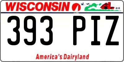 WI license plate 393PIZ