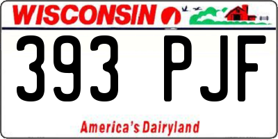 WI license plate 393PJF