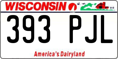 WI license plate 393PJL