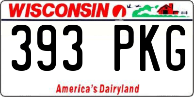WI license plate 393PKG