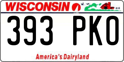 WI license plate 393PKO