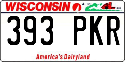 WI license plate 393PKR
