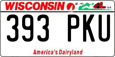 WI license plate 393PKU