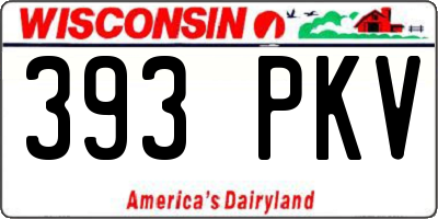 WI license plate 393PKV