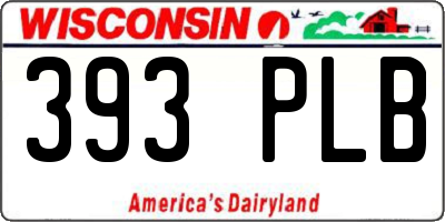 WI license plate 393PLB