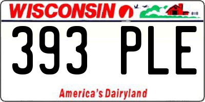 WI license plate 393PLE