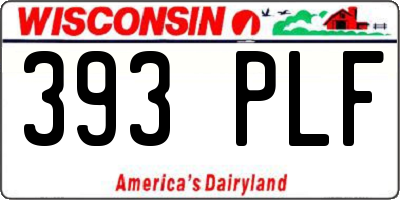 WI license plate 393PLF