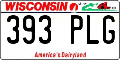 WI license plate 393PLG