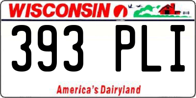 WI license plate 393PLI