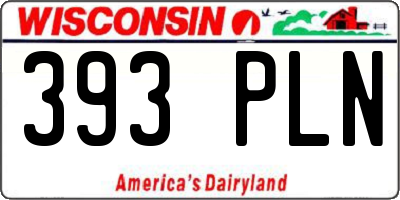WI license plate 393PLN