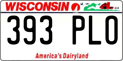 WI license plate 393PLO