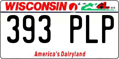 WI license plate 393PLP