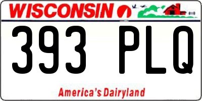WI license plate 393PLQ