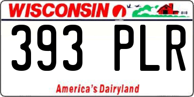 WI license plate 393PLR