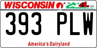 WI license plate 393PLW