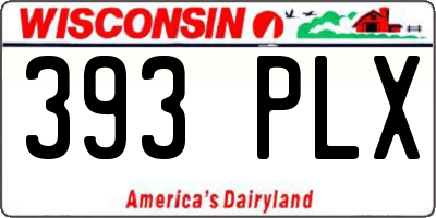 WI license plate 393PLX
