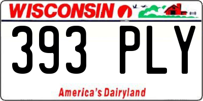 WI license plate 393PLY