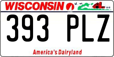WI license plate 393PLZ