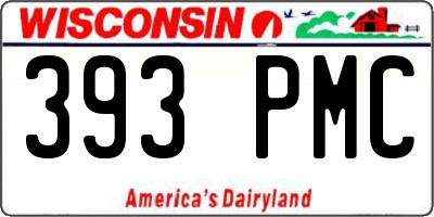 WI license plate 393PMC