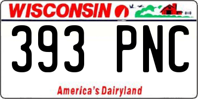 WI license plate 393PNC