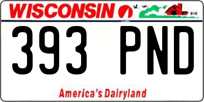 WI license plate 393PND