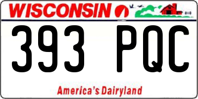 WI license plate 393PQC