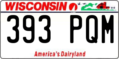 WI license plate 393PQM