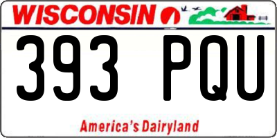 WI license plate 393PQU