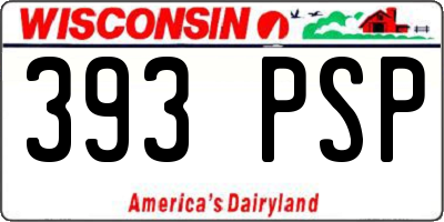 WI license plate 393PSP