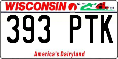 WI license plate 393PTK