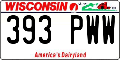 WI license plate 393PWW