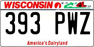 WI license plate 393PWZ