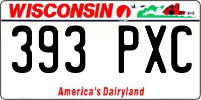 WI license plate 393PXC