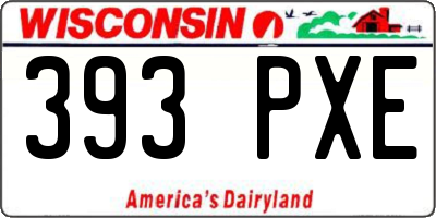 WI license plate 393PXE