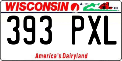 WI license plate 393PXL