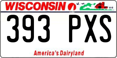 WI license plate 393PXS