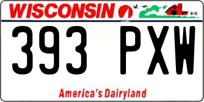 WI license plate 393PXW