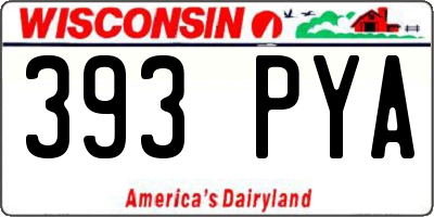 WI license plate 393PYA