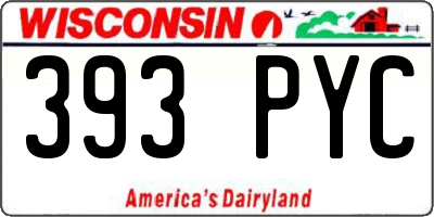 WI license plate 393PYC